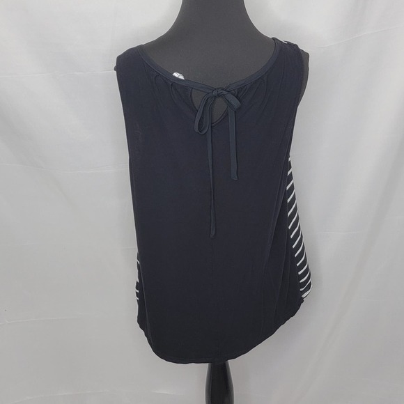 Elle Sleeveless Striped Tie Back Blouse Size L - Picture 8 of 14